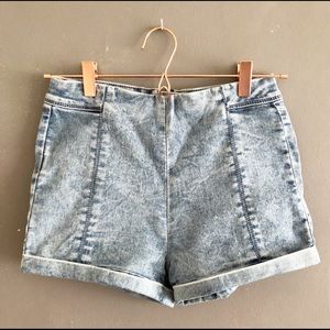 Bullhead Denim High Waisted Stonewashed Shorts